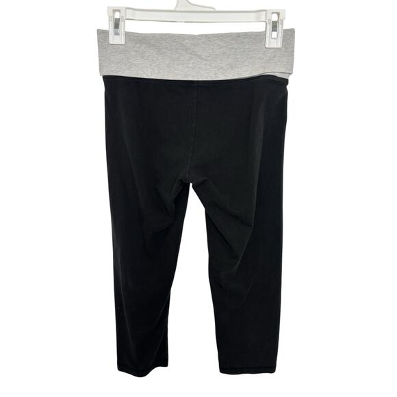 Y2K Victora’s Secret Pink Fold Over Black Cropped Pant Size Small Puppy - Picture 2 of 6